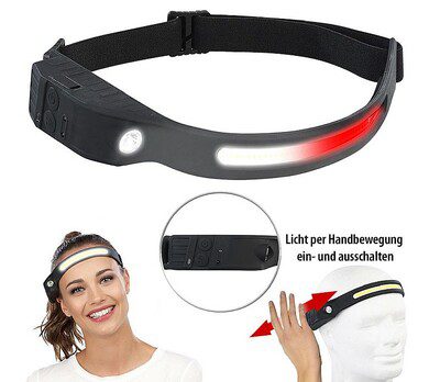 KryoLights Akku-Stirnlampe, 230°-Flutlicht, COB- & SMD-LED