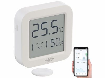 infactory Mini-Thermo-/Hygrometer, Komfort-Anzeige, LCD-Display